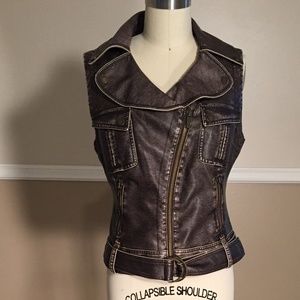 bebe Leather like vest